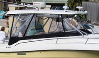 Photo of Hydrasports 3300VX, 2006: Factory Hard-Top, Front Spray-Shield, Side Curtains, Aft Curtain, viewed from Starboard Side 