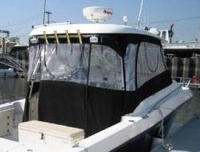 Photo of Hydrasports 3300VX, 2007: Factory Hard-Top, Front Spray-Shield, Side Curtains, Aft Curtain, viewed from Starboard Rear 