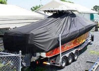 Photo of Hydrasports 3300VX 20xx T-Top Boat-Cover, viewed from Starboard Rear 