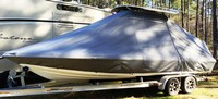 Photo of Islamoroda Morado 24 20xx T-Top Boat-Cover, viewed from Port, Front 