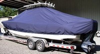 Jupiter® 30CC T-Top-Boat-Cover-Wmax-1949™ Custom fit TTopCover(tm) (WeatherMAX(tm) 8oz./sq.yd. solution dyed polyester fabric) attaches beneath factory installed T-Top or Hard-Top to cover entire boat and motor(s)