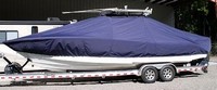 Jupiter® 30CC T-Top-Boat-Cover-Elite-2399™ Custom fit TTopCover(tm) (Elite(r) Top Notch(tm) 9oz./sq.yd. fabric) attaches beneath factory installed T-Top or Hard-Top to cover boat and motors