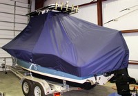 Photo of Key West® 211CC 20xx T-Top Boat-Cover, viewed from Starboard Rear 