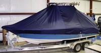 Photo of Key West® 211CC 20xx T-Top Boat-Cover, viewed from Starboard Side 