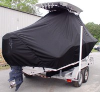 Photo of Key West® 219FS 20xx T-Top Boat-Cover, viewed from Starboard Rear 