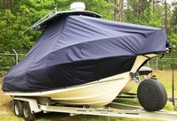 Photo of Key West® 2300CC 19xx T-Top Boat-Cover, viewed from Starboard Front 