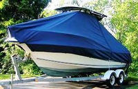Photo of Key West® 2300CC 20xx T-Top Boat-Cover, viewed from Port Bow 