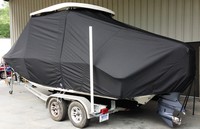 Photo of Key West® 239DFS 20xx T-Top Boat-Cover, viewed from Port Rear 