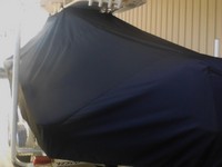 Key West® 239FS T-Top-Boat-Cover-Elite-1149™ Custom fit TTopCover(tm) (Elite(r) Top Notch(tm) 9oz./sq.yd. fabric) attaches beneath factory installed T-Top or Hard-Top to cover boat and motors