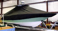 Photo of Key West® 244CC 20xx T-Top Boat-Cover, viewed from Starboard Front 