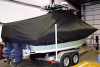 Photo of Key West® 244CC 20xx T-Top Boat-Cover, viewed from Starboard Rear 