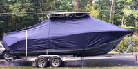 Photo of Key West® 261 Billistic 20xx T-Top Boat-Cover, viewed from Starboard Side 