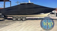 Photo of Key West® 351 Billistic 20xx T-Top Boat-Cover, viewed from Starboard Side 