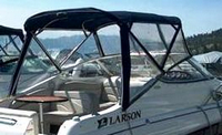 Photo of Larson Cabrio 240, 2006: Bimini Top, Front Connector, Side Curtains, viewed from Starboard Rear 