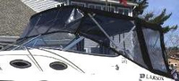 Photo of Larson Cabrio 240, 2011: Bimini Top, Front Connector, Side Curtains, Camper Top, Camper Side and Aft Curtains, viewed from Port Front 