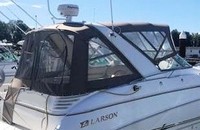Photo of Larson Cabrio 310, 2006: Bimini Side Curtains, Camper Top, Camper Side and Aft Curtains Linen Tweed, viewed from Starboard Rear 
