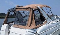Larson® Cabrio 330 Ameritex Camper-Top-Aft-Curtain-OEM-T3.5™ Factory Camper AFT CURTAIN with clear Eisenglass windows zips to back of OEM Camper Top and Side Curtains (not included) and connects to Transom, OEM (Original Equipment Manufacturer)