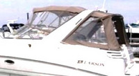 Photo of Larson Cabrio 330, 2004: Bimini Top, Bimini Connector, Side Curtains, Camper Top, Camper Side and Aft Curtain, viewed from Port Side 