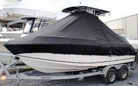 Mako® 192CC T-Top-Boat-Cover-Wmax-699™ Custom fit TTopCover(tm) (WeatherMAX(tm) 8oz./sq.yd. solution dyed polyester fabric) attaches beneath factory installed T-Top or Hard-Top to cover entire boat and motor(s)