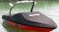 Photo of Malibu all SKI Boats 19xx Factory OEM Malibu Mooring-Cover with Tower, viewed from Starboard Front 