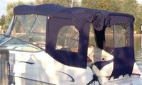 Monterey® 242 Cruiser Camper-Top-Complete-with-Frame-OEM-G1™ Factory COMPLETE CAMPER: Aft CAMPER CANVAS on FRAME with CURTAINS: Camper Top CANVAS on FRAME Pair Camper SIDE CURTAINS, Camper AFT CURTAIN and Camper VALANCE (zipper strip, if used) (Bimini and Sunshade canvas and frames sold separately), OEM (Original Equipment Manufacturer)