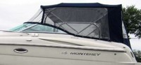 Photo of Monterey 250 CR, 2008: Bimini Top, Front Connector, Side Curtains, Aft Curtain, viewed from Port Side 