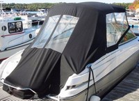 Photo of Monterey 264 FS No Arch, 2011: Bimini Top, Front Visor, Side Curtains, Aft Curtain, viewed from Starboard Rear 