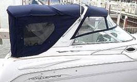 Photo of Monterey 282 Cruiser Arch, 2001: Bimini Top, Front Connector, Side Curtains, Aft Top, Camper Top, Camper Side and Aft Curtains, viewed from Starboard Side 