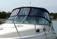 Photo of Monterey 282 Cruiser Arch, 2003: Bimini Top, Bimini Connector Bimini Side Curtains, Camper Top, Camper Side and Aft Curtains, viewed from Port Front 