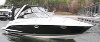 Photo of Monterey 290 Cruiser BLI, 2008: Bimini, Front Connector, Side Curtains, Camper Top, Camper Side and Aft Curtains, viewed from Starboard Front 
