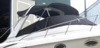Photo of Monterey 322 Cruiser, 2002: Bimini Top Aft Arch Top, Cockpit Cover, viewed from Starboard Front 