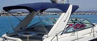 Photo of Monterey 350 Sport Yacht Bimini, 2007: Radar Arch Bimini Top, Camper Top, viewed from Starboard Rear 