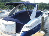 Monterey® 350 Sport Yacht Cockpit-Cover-OEM-T4™ Factory Snap-On COCKPIT COVER with Adjustable Aluminum Support Pole(s) and reinforced Snap(s) for Pole alignment in Center of Cover on Larger Cockpit-Covers, OEM (Original Equipment Manufacturer)