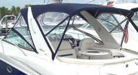 Photo of Monterey 350 Sport Yacht, 2006: Bimini Top, Front Connector, Side Curtains, Camper Top, Camper Side Curtains, viewed from Port Rear 