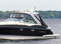 Photo of Monterey 400 Sport Yacht, 2013: Hard-Top, Visor and Side Curtains and Aft Curtains Black Sunbrella(r), viewed from Port Front 