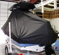 NauticStar® 1900 Nautic Bay T-Top-Boat-Cover-Sunbrella™ Custom fit TTopCover(tm) (Sunbrella(r) 9.25oz./sq.yd. solution dyed acrylic fabric) attaches beneath factory installed T-Top or Hard-Top to cover entire boat and motor(s)