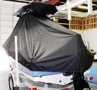 NauticStar® 1900 Offshore Sport T-Top-Boat-Cover-Elite-949™ Custom fit TTopCover(tm) (Elite(r) Top Notch(tm) 9oz./sq.yd. fabric) attaches beneath factory installed T-Top or Hard-Top to cover boat and motors