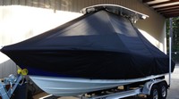 NauticStar® 2200XS Offshore T-Top-Boat-Cover-Sunbrella-1399™ Custom fit TTopCover(tm) (Sunbrella(r) 9.25oz./sq.yd. solution dyed acrylic fabric) attaches beneath factory installed T-Top or Hard-Top to cover entire boat and motor(s)