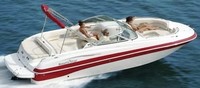 Photo of Nauticstar 230SL Sport Deck, 2007: Bimini Top in Boot (Factory OEM website photo), viewed from Starboard Rear 