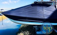 Panga® 27 Yucatan T-Top-Boat-Cover-Elite™ Custom fit TTopCover(tm) (Elite(r) Top Notch(tm) 9oz./sq.yd. fabric) attaches beneath factory installed T-Top or Hard-Top to cover boat and motors