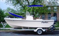 Photo of Parker 1801CC, 2007: Medium T-Topless™ Folding T-Top Up and Down, viewed from Port Side 