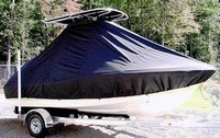 Pioneer® 180 Islander T-Top-Boat-Cover-Wmax-699™ Custom fit TTopCover(tm) (WeatherMAX(tm) 8oz./sq.yd. solution dyed polyester fabric) attaches beneath factory installed T-Top or Hard-Top to cover entire boat and motor(s)