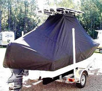 Photo of Pioneer® 	180 Sport Fish 20xx T-Top Boat-Cover, viewed from Starboard Rear 