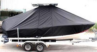 Pioneer® 197 Sport Fish T-Top-Boat-Cover-Sunbrella-1099™ Custom fit TTopCover(tm) (Sunbrella(r) 9.25oz./sq.yd. solution dyed acrylic fabric) attaches beneath factory installed T-Top or Hard-Top to cover entire boat and motor(s)
