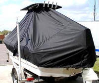 Polar® 1900CC T-Top-Boat-Cover-Wmax-699™ Custom fit TTopCover(tm) (WeatherMAX(tm) 8oz./sq.yd. solution dyed polyester fabric) attaches beneath factory installed T-Top or Hard-Top to cover entire boat and motor(s)