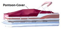 Pontoon-Cover-OEM-D5™Snap-On Mooring Cover for Pontoon Boat with Aft (rear) Canopy (Bimini) Top (No Bow Canopy Top), factory OEM (Original Equipment Manufacturer)