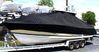 Pursuit® 3480 T-Top-Boat-Cover-Elite-2999™ Custom fit TTopCover(tm) (Elite(r) Top Notch(tm) 9oz./sq.yd. fabric) attaches beneath factory installed T-Top or Hard-Top to cover boat and motors