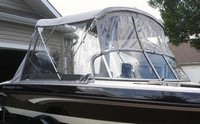 Ranger® 1850 Reata Bimini-Connector-OEM-T4™ Factory Front BIMINI CONNECTOR Eisenglass Window Set (also called Windscreen, typically 3 front panels, but 1 or 2 on some boats) zips between Bimini-Top (not included) and Windshield. (NO Bimini-Top OR Side-Curtains, sold separately), OEM (Original Equipment Manufacturer)