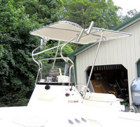 Photo of Ranger 2180 Bay Ranger, 2005: T-Topless™ Folding T-Top closeup, viewed from Port Front 