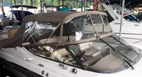 Regal® 2850 Bimini-Visor-OEM-G1.5™ Factory Front VISOR Eisenglass Window Set (typ. 3 front panels, but 1 or 2 on some boats) zips between front of OEM Bimini-Top (not included) and Windshield (NO Side-Curtains, sold separately), OEM (Original Equipment Manufacturer)